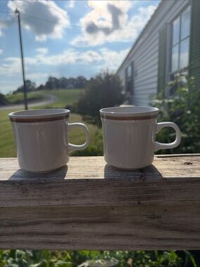 Vintage Old Brook stoneware mugs set of 2